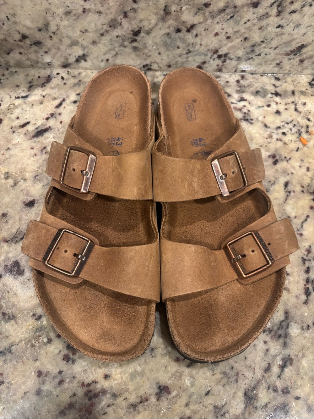 Like New Birkenstock Arizona Oiled Leather Sandals, Size 43